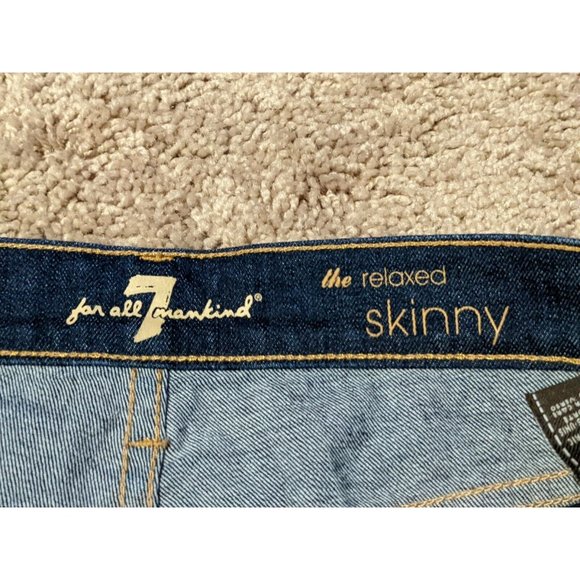 7 For All Mankind Dark the relaxed skinny women shorts Sz. 26 - Picture 6 of 10